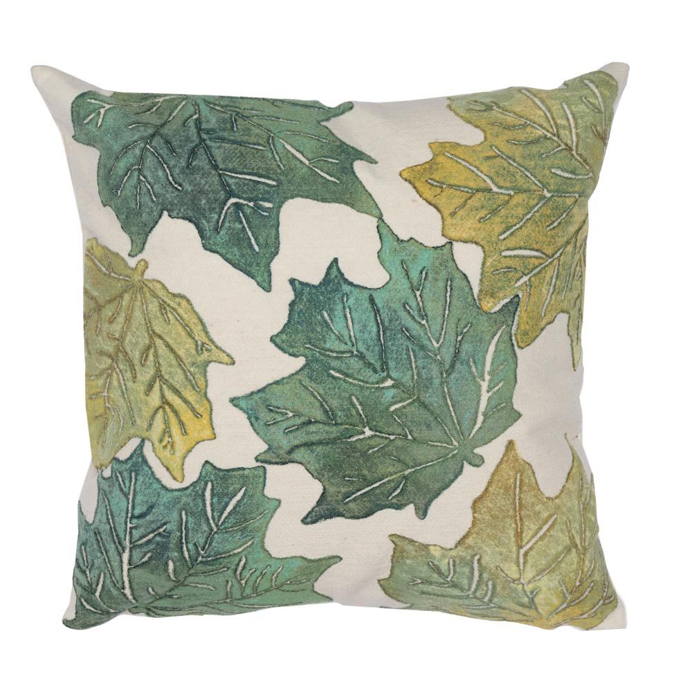 Liora Manne 5057/16 Visions IV Leaf Toss Indoor/Outdoor Pillow Forest Cloud 20" x 20"