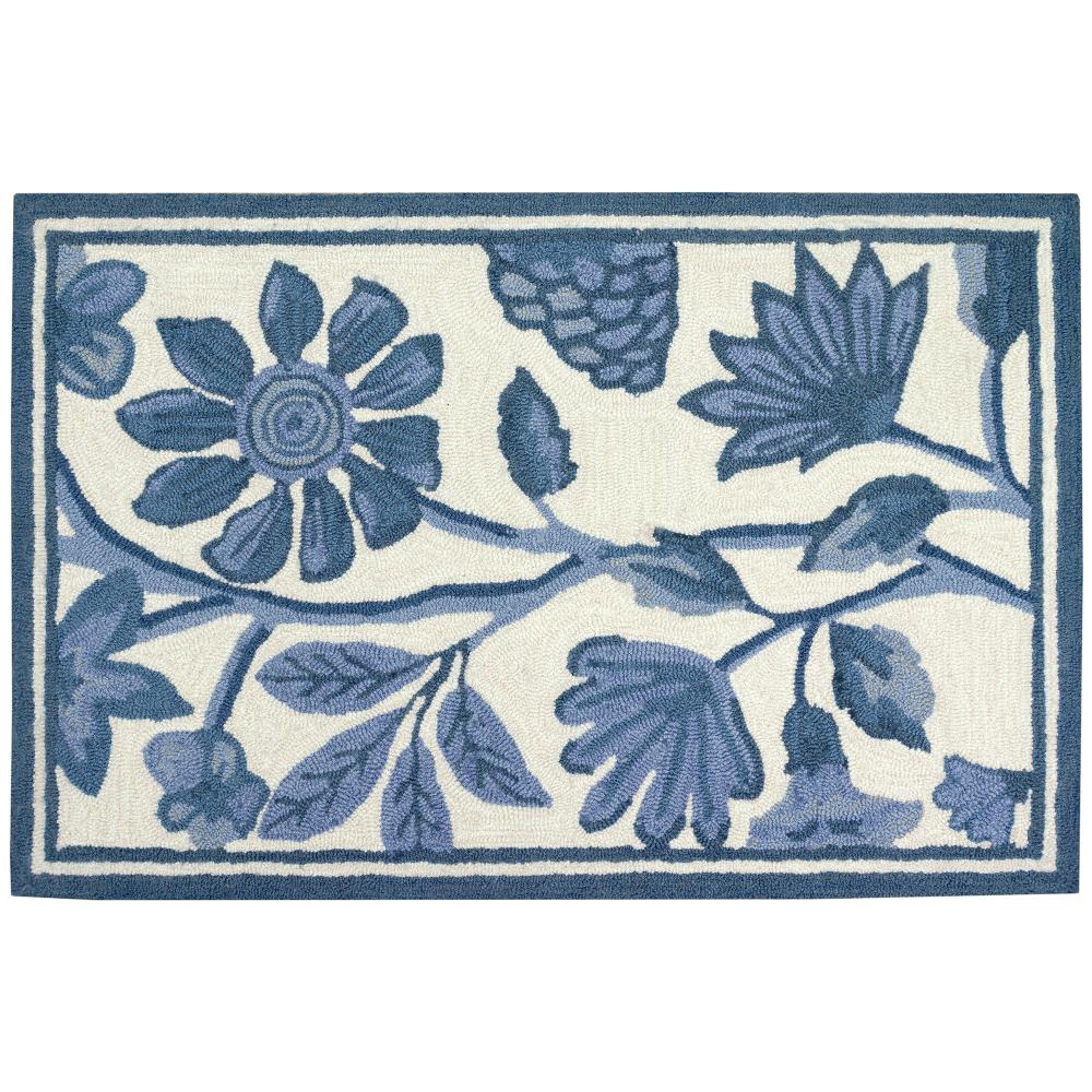 Liora Manne 1734/03 Capri Floral Vine Indoor/Outdoor Rug Blue 2