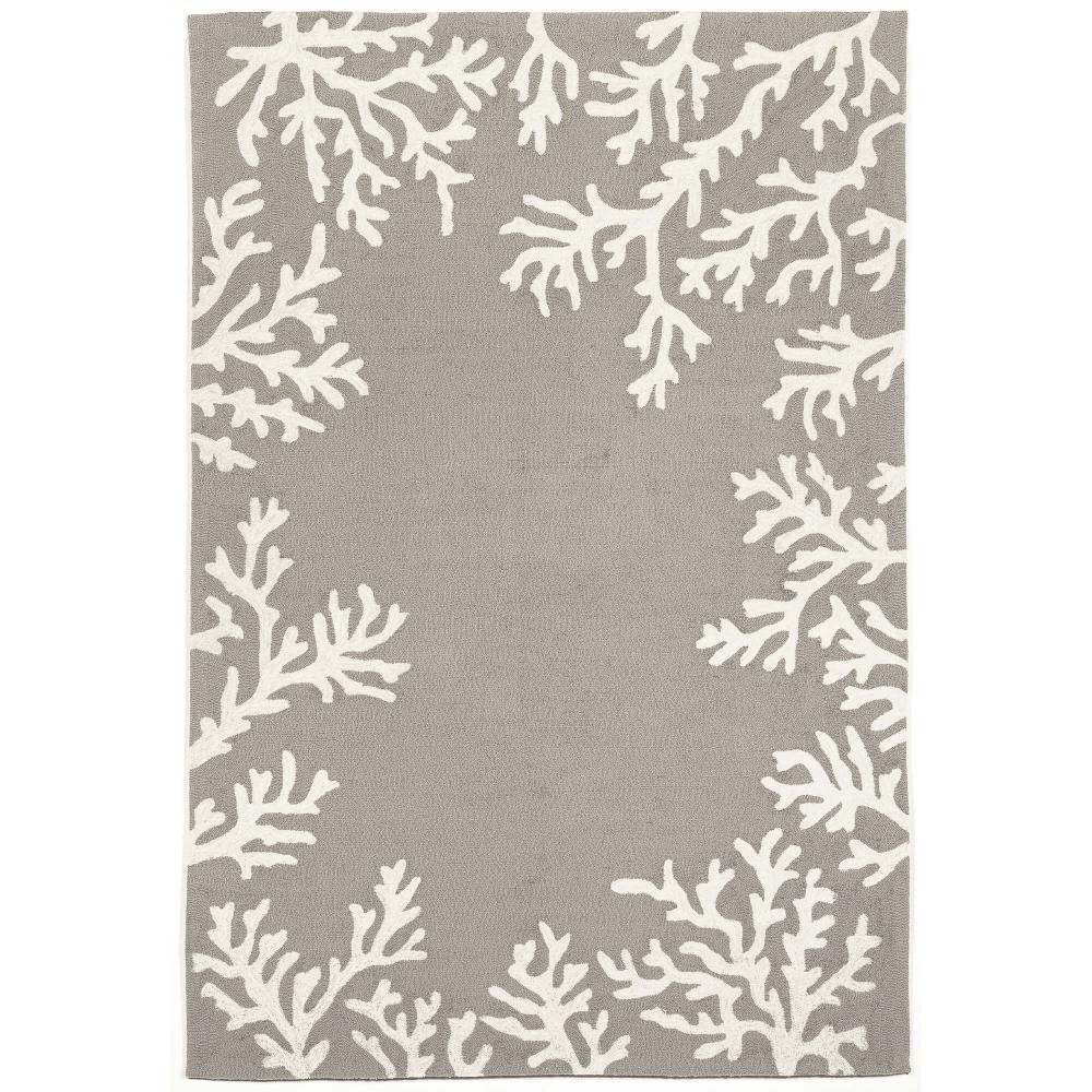 Liora Manne 1620/47 CORAL BDR SILVER Hand Tufted Indoor/Outdoor Area Rug in 42"X66"