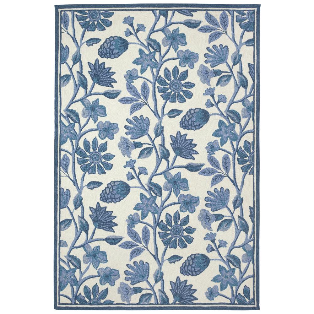 Liora Manne 1734/03 Capri Floral Vine Indoor/Outdoor Rug Blue 2