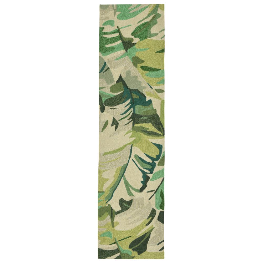 Liora Manne 1668/06 Capri Palm Leaf Indoor/Outdoor Rug Green 24"X8