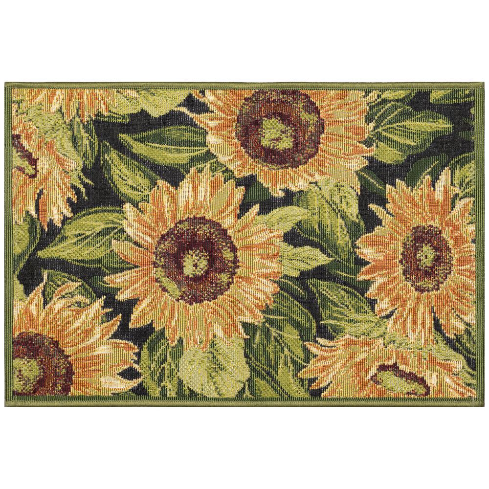 Liora Manne 8184/48 Esencia Sunflowers Indoor/Outdoor Mat Black 2