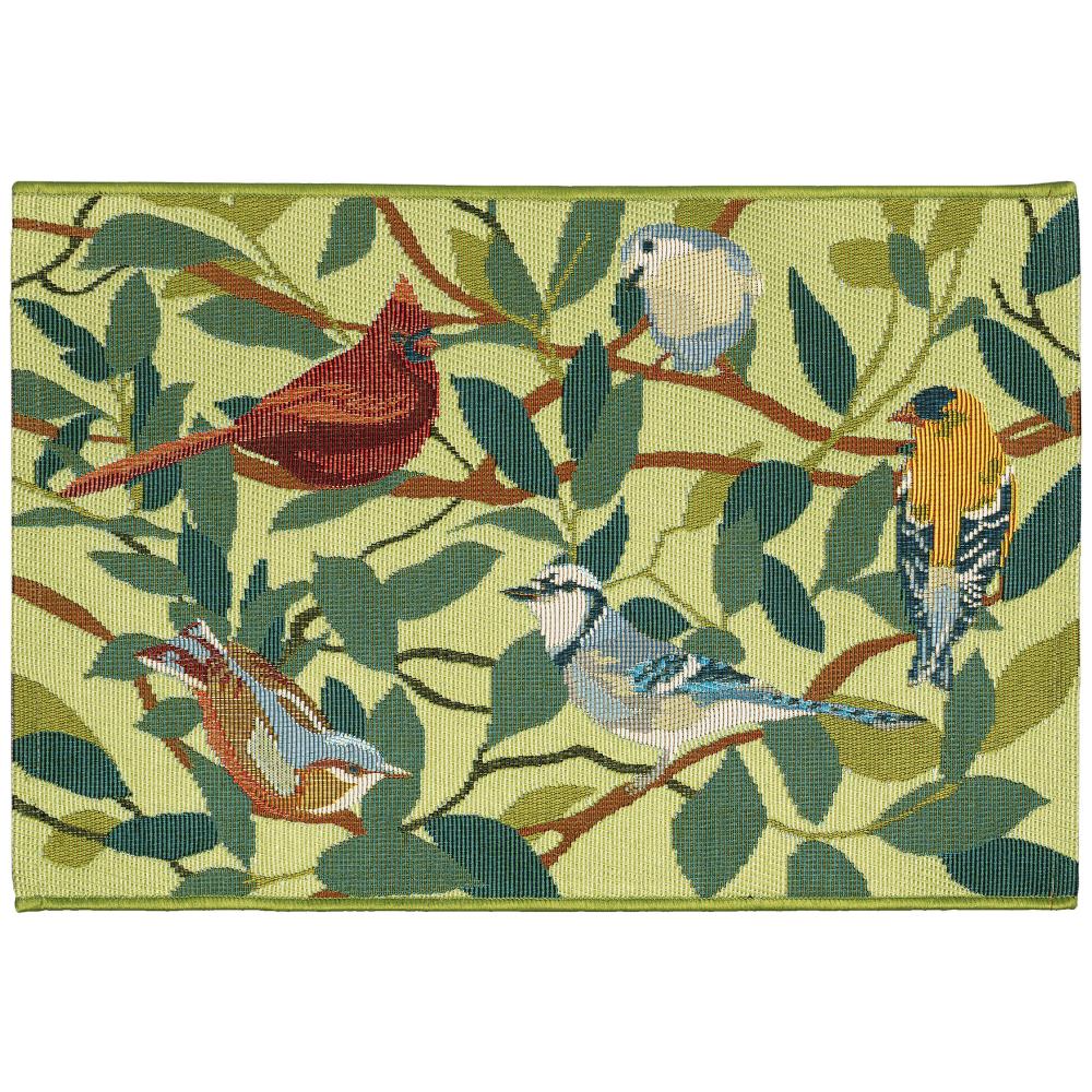 Liora Manne 9587/06 Esencia Birds Of A Feather Indoor/Outdoor Mat Green 2