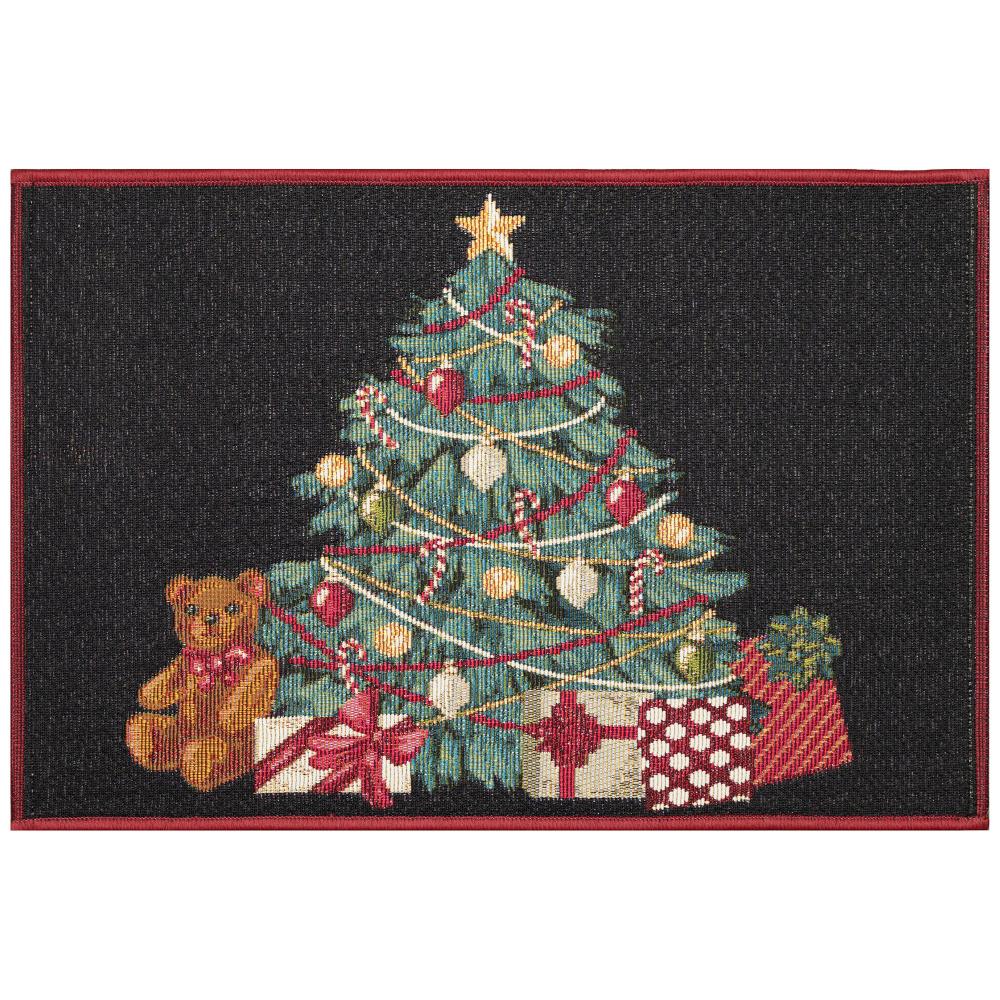 Liora Mann 9658/48 Esencia Oh Christmas Tree Indoor/Outdoor Mat Black 2
