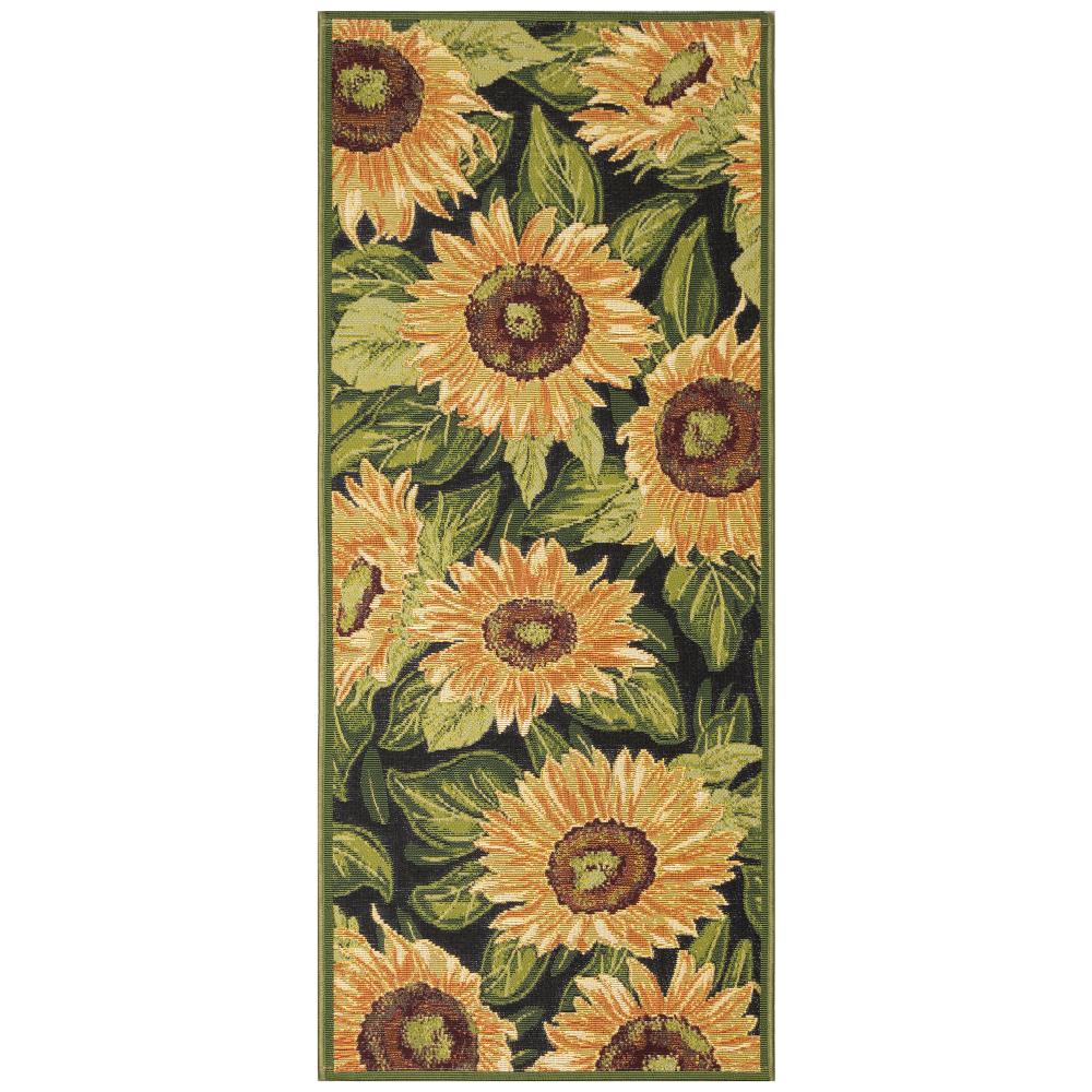 Liora Manne 8184/48 Esencia Sunflowers Indoor/Outdoor Mat Black 1