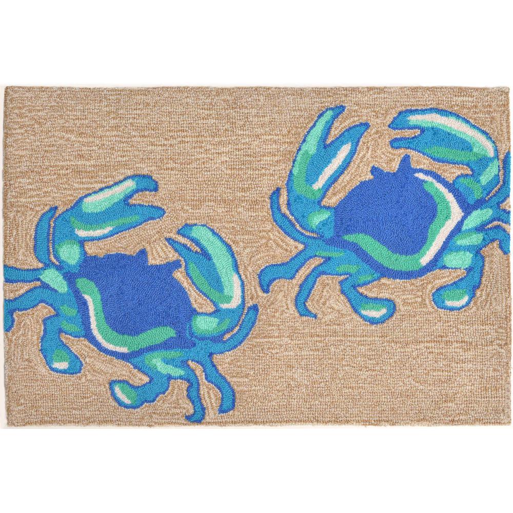 Liora Manne 1404/03 Frontporch Crabs Indoor/Outdoor Rug Blue 24"X60"