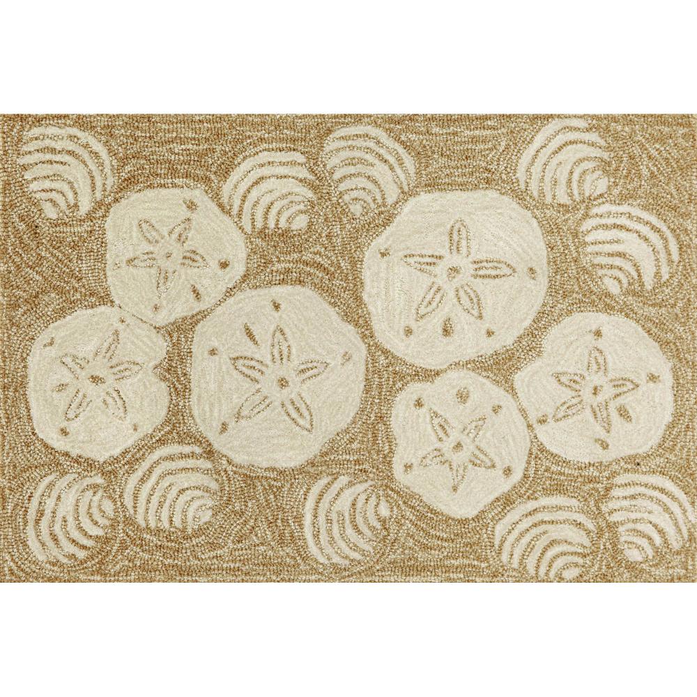Liora Manne 1408/22 SHELL TOSS NATURAL Hand Tufted Indoor/Outdoor Area Rug in 20"X30"