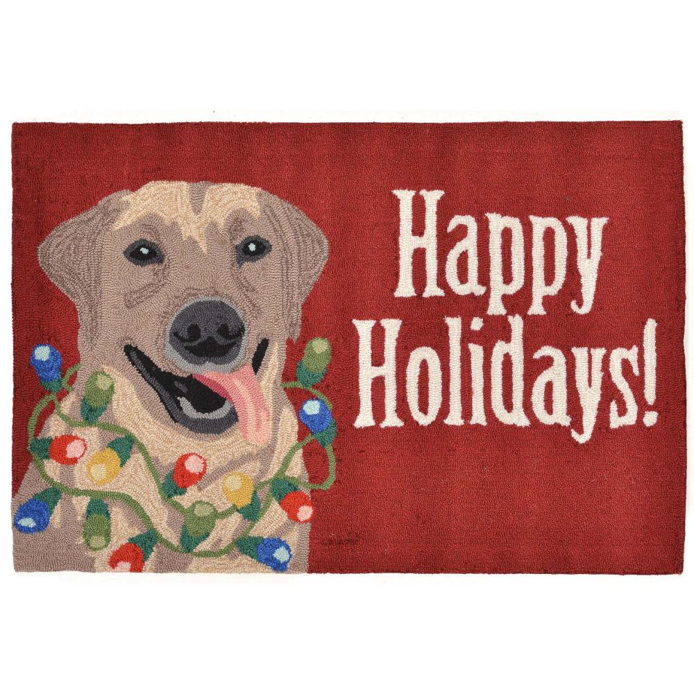 Liora Manne FTP12156124 Happy Holidays Red 20"X30" Area Rug