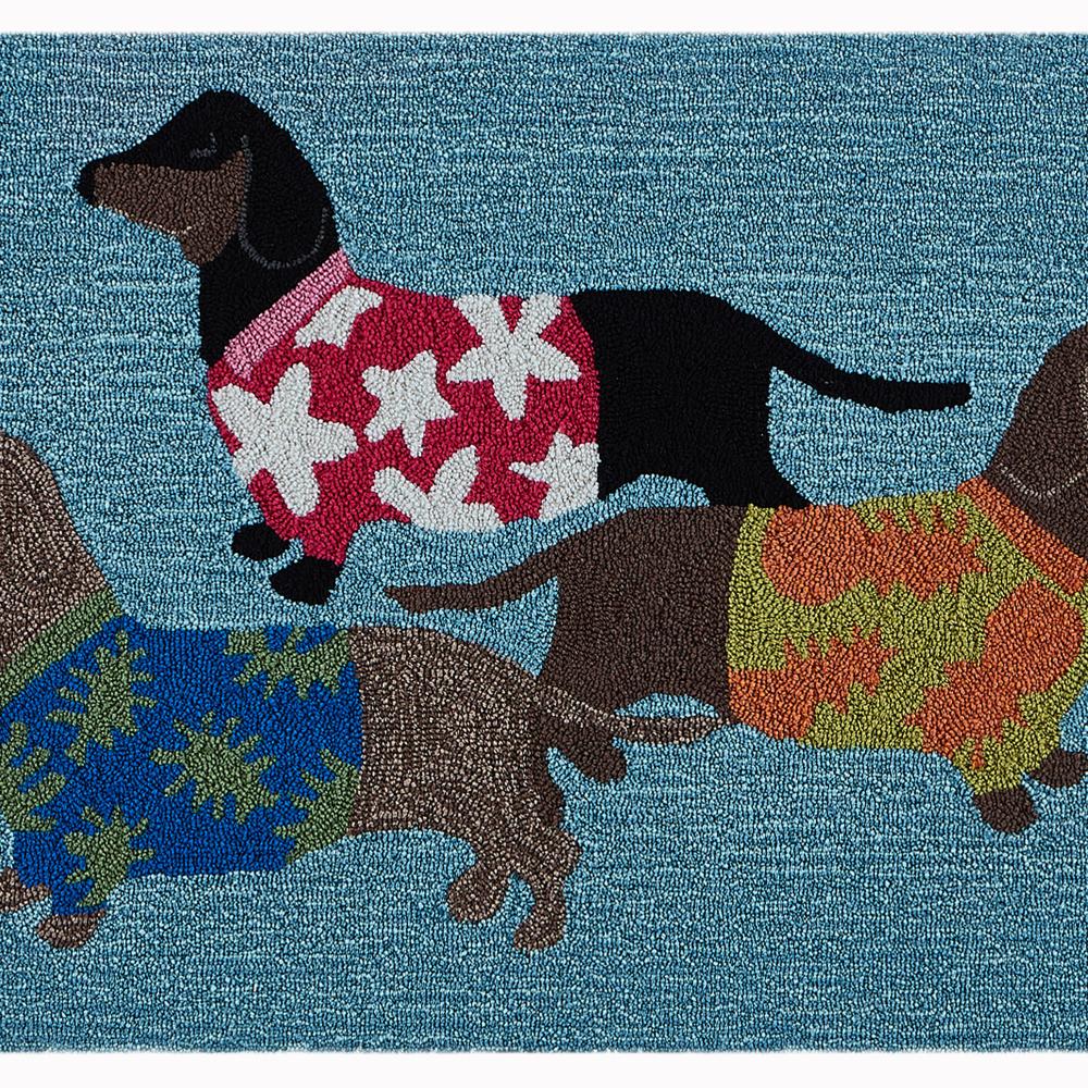 Liora Manne FTP34158344 FRONTPORCH TROPICAL HOUNDS MULTI Indoor / Outdoor Rug
