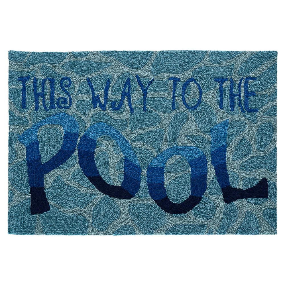 Liora Manne 4448/03 Frontporch This Way To The Pool Indoor/Outdoor Rug Water 20"X30"