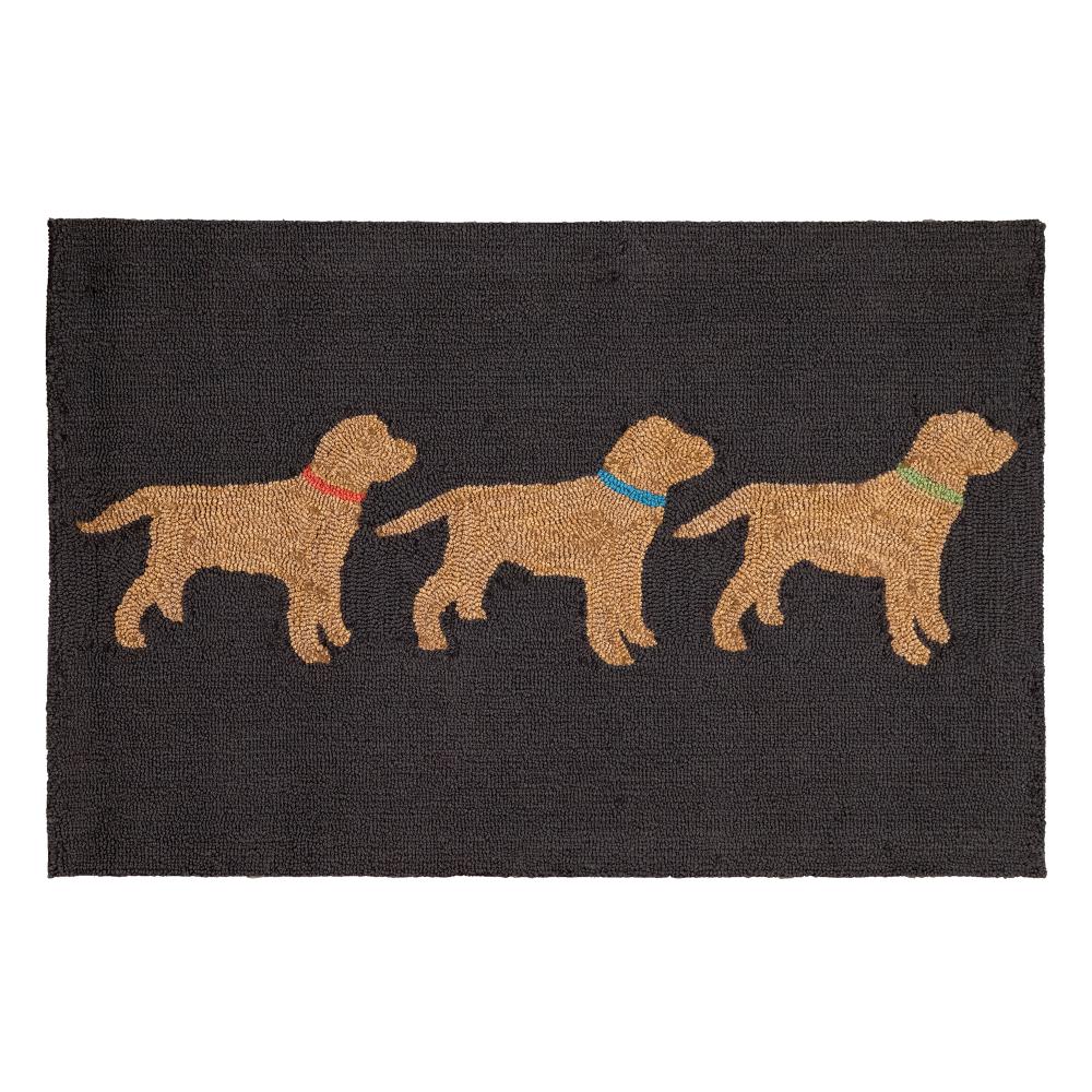 Liora Manne 4575/47 Frontporch Yellow Labs Indoor/Outdoor Rug Charcoal 1