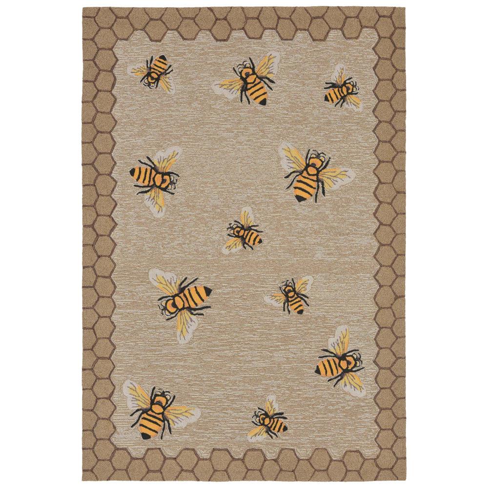 Liora Manne 2432/12 Frontporch Honeycomb Bee Indoor/Outdoor Rug Natural 5