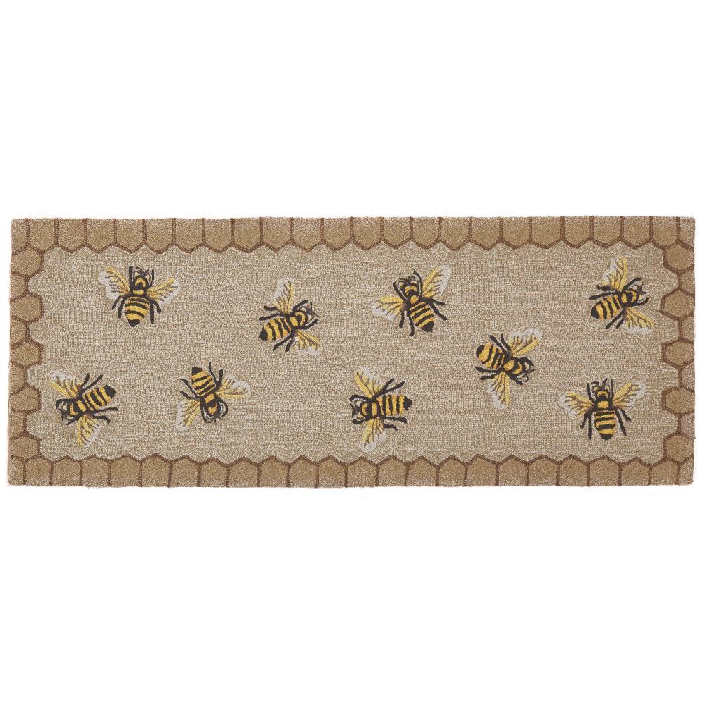 Liora Manne 2432/12 Frontporch Honeycomb Bee Indoor/Outdoor Rug Natural 2