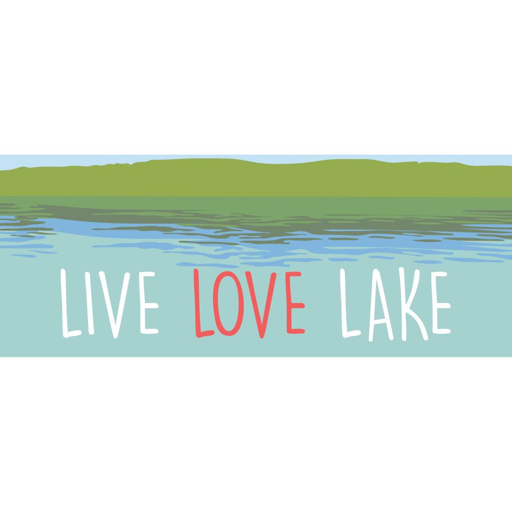 Liora Manne 4507/03 Frontporch Live Love Lake Indoor/Outdoor Rug in Blue 2 ft.  X  5 ft.