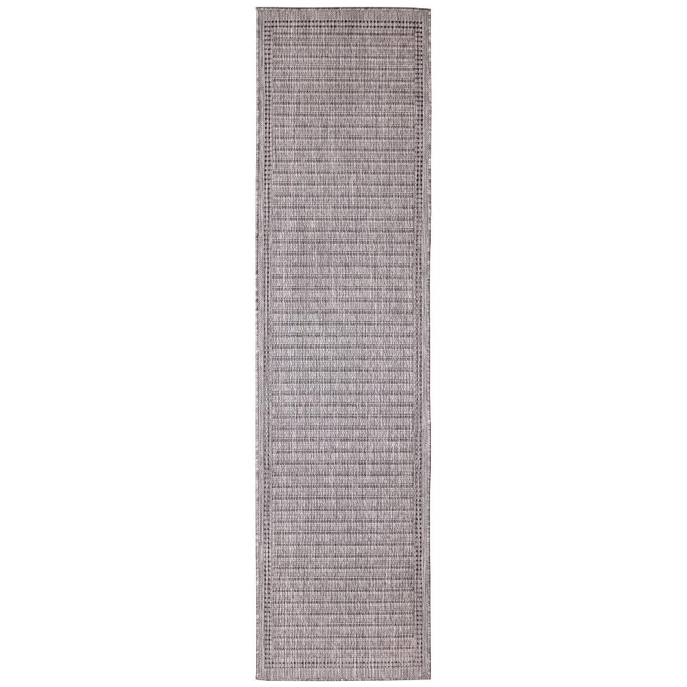 Liora Manne 8223/47 Simple Border Charcoal Everywear in Charcoal 1 ft. 11 in. X 7 ft. 6 in.