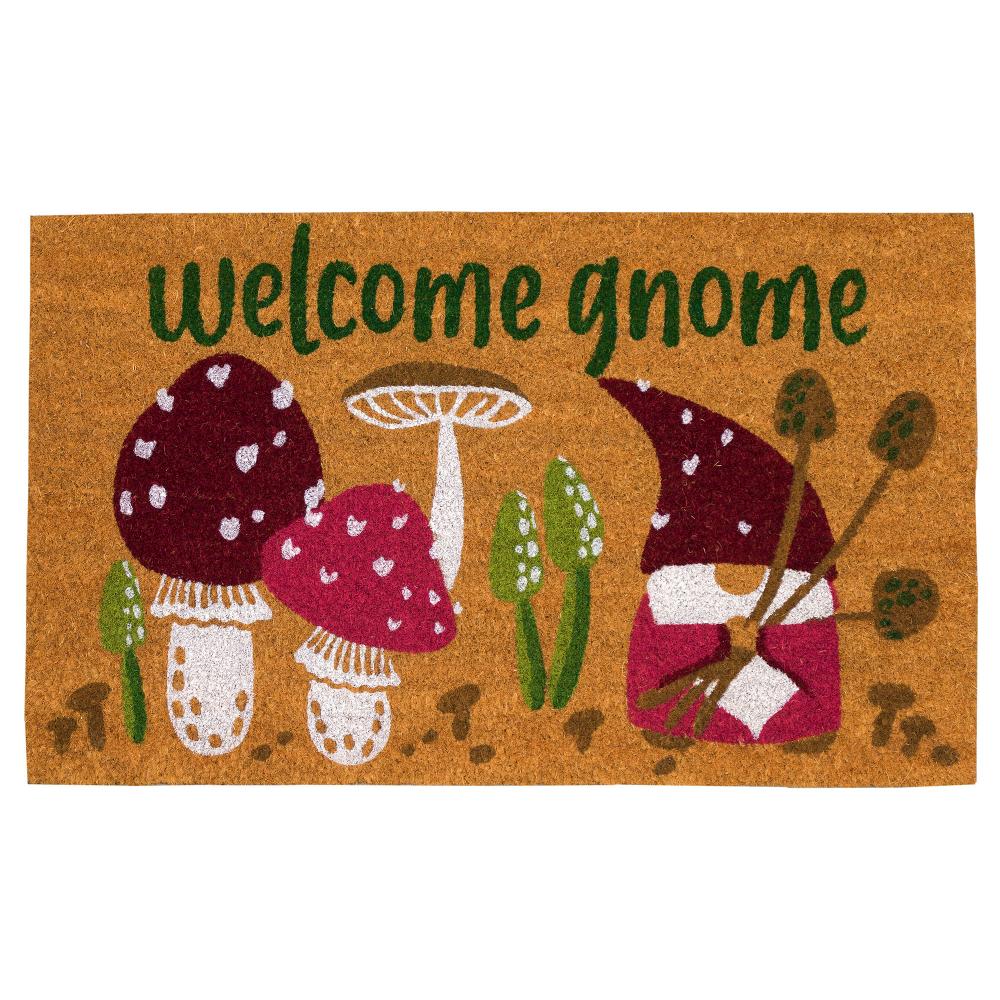 Liora Manne 2526/12 Natura Welcome Gnome Outdoor Mat Natural 2