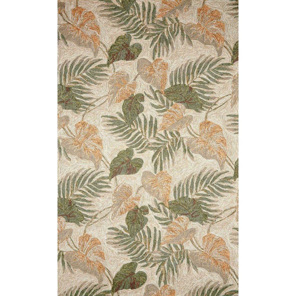Liora Manne 2066/12 TROPICAL LEAF NEUTRAL Hand Tufted Indoor/Outdoor Area Rug in 8