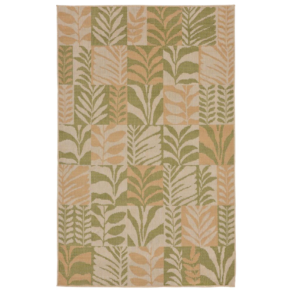 Liora Manne 2773/56 Terrace Box Leaves Indoor/Outdoor Rug Green 39"X59"