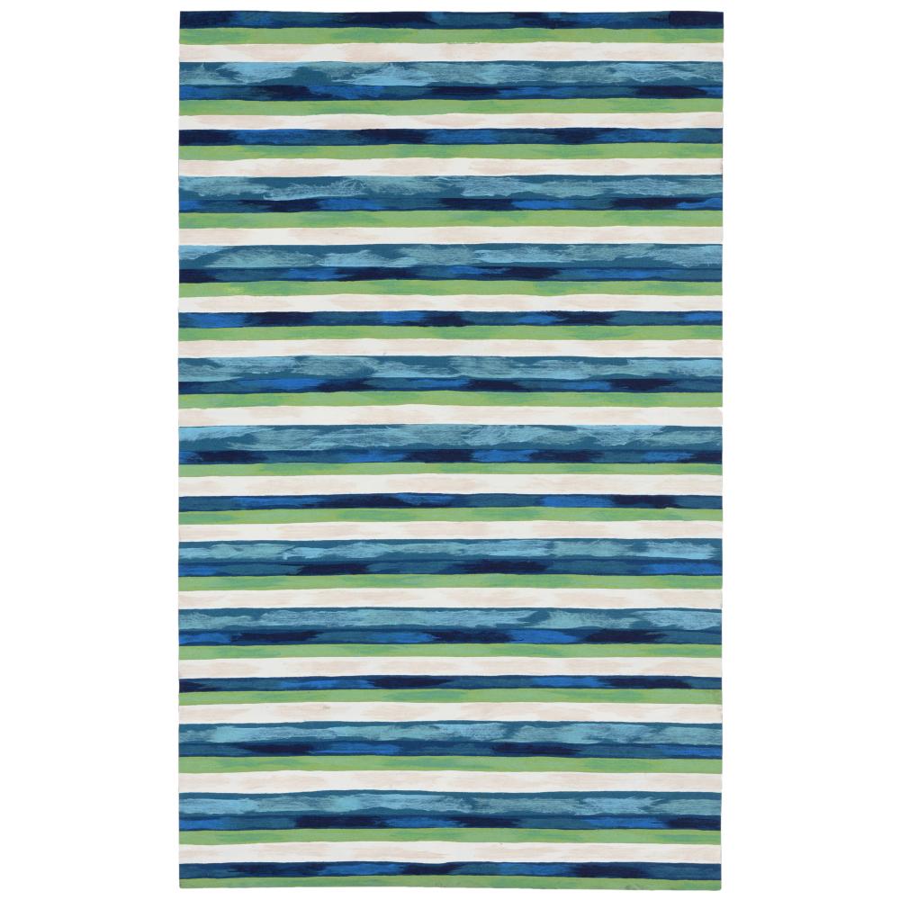 Liora Manne 4313/03  Visions II Painted Stripes Indoor/Outdoor Rug Blue 42"X66"
