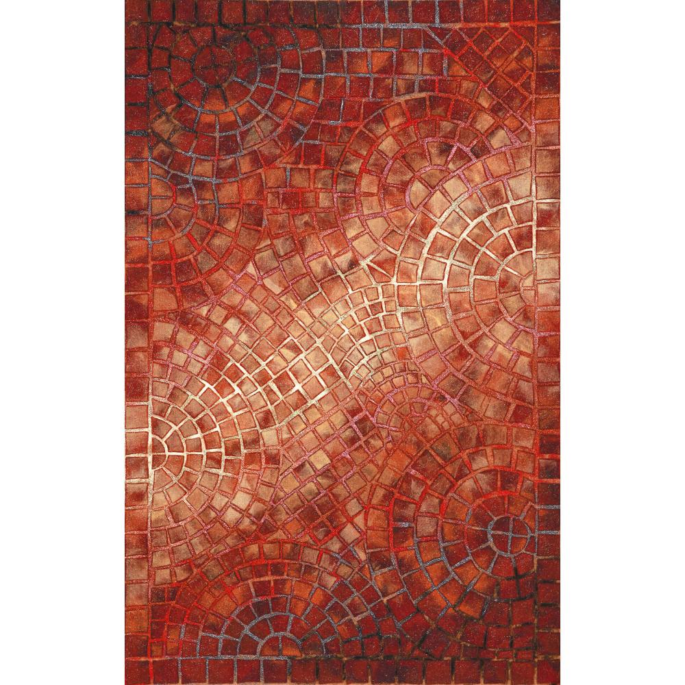 Liora Manne 3257/24 ARCH TILE RED Hand Crafted Indoor/Outdoor Area Rug in 42"X66"