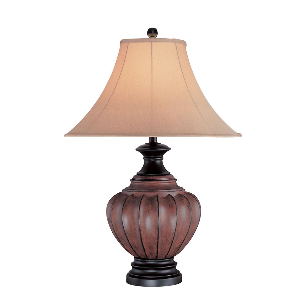 Lite Source C4973 Table Lamp - Walnut Finish/bell Fabric Shade, Type A 150w