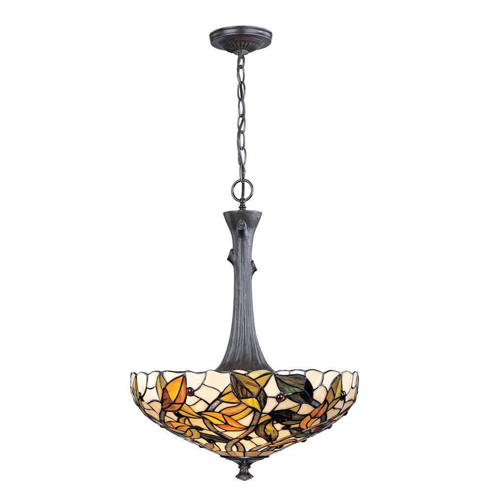 Lite Source C7385 Ceiling Lamp - Bronze Verde/tiffany Shade, Type A 60wx2