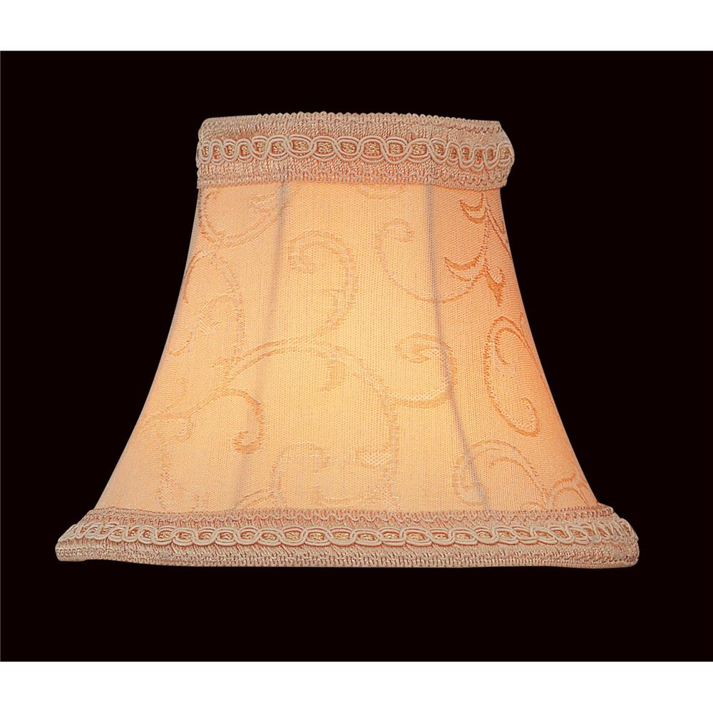 Lite Source CH513-6 Chandelier Shade in Beige Jacquard with Trim
