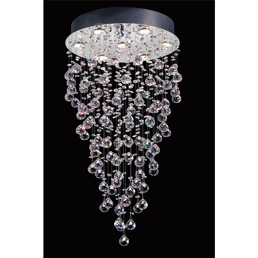 Lite Source EL-10070 Girolamo 7 Light Chandelier in Chrome with Crystal