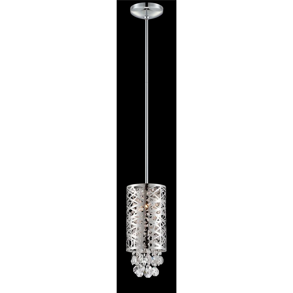 Lite Source EL-10100 Benedetta 2 Light Pendant in Chrome with Crystal