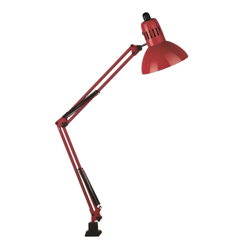 Lite Source LS-105RED Swing-arm 1 Light Clamp-on Lamp in Red