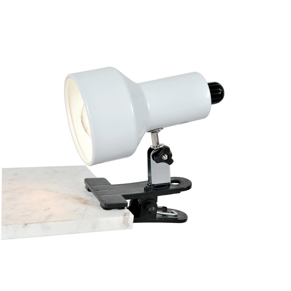 Lite Source LS-114WHT Clip-on II 1 Light Clamp-on Lamp in White Type