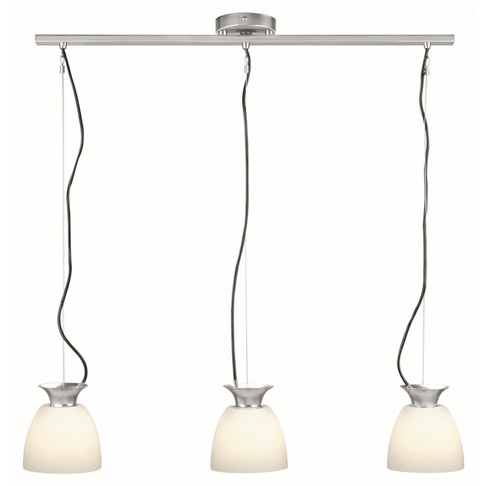 Lite Source LS-14423PS/FRO 3-lite Pendant Lamp, Ps W/frost Glass Shade, 60wx3/a Type