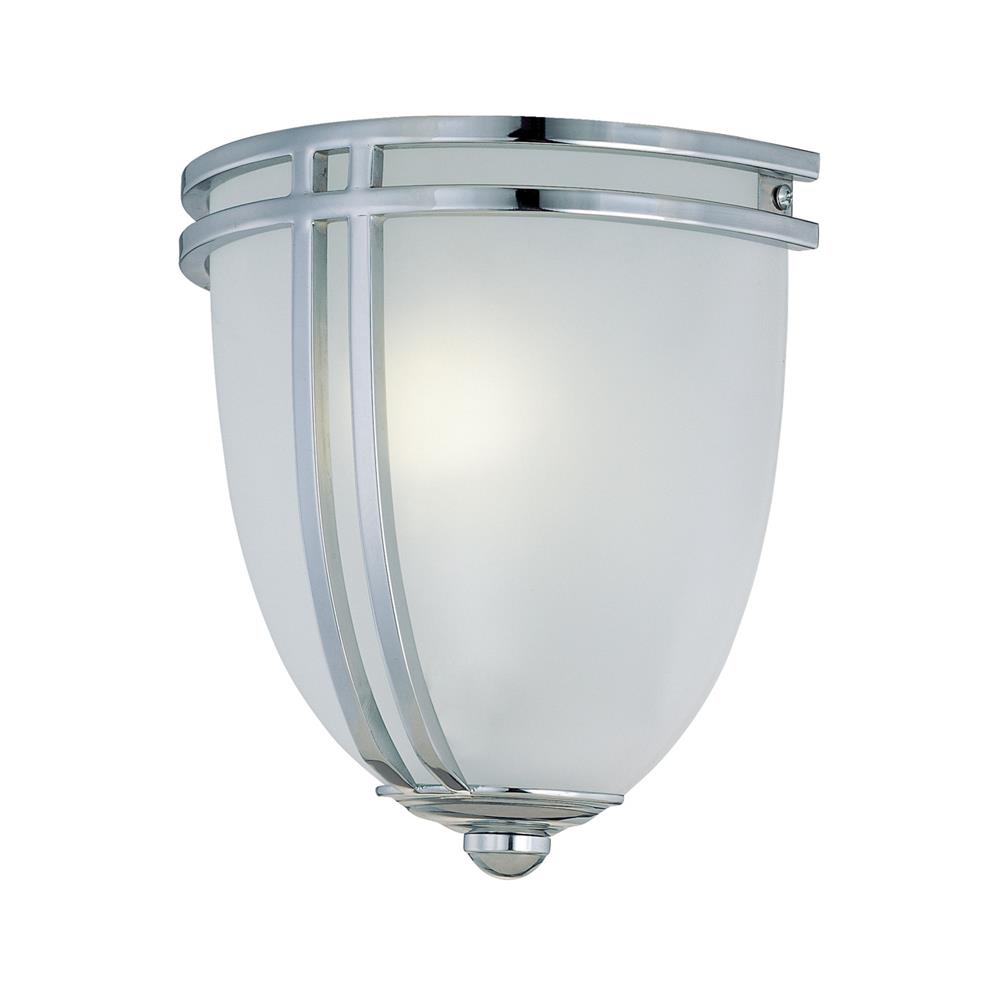 Lite Source LS-16097C/FRO Finnegan 1 Light CFL Sconce in Chrome with Frost Glass Shade