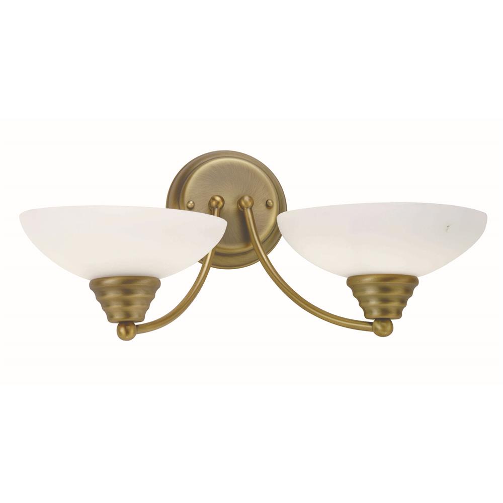Lite Source LS-16142BRZ Maestro 2 Light Wall Lamp in Bronze with Frost Glass Shade