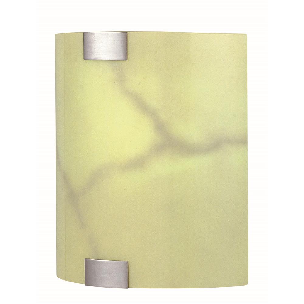 Lite Source LS-1627 Nimbus 1 Light Sconce in Polished Steel with Glass Shade