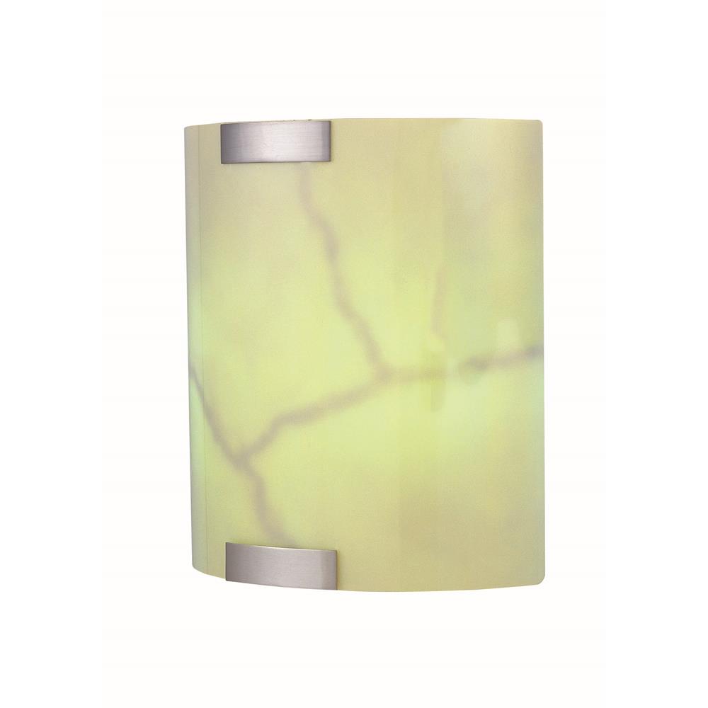 Lite Source LS-1628 Nimbus 2 Light Sconce in Polished Steel with Glass Shade