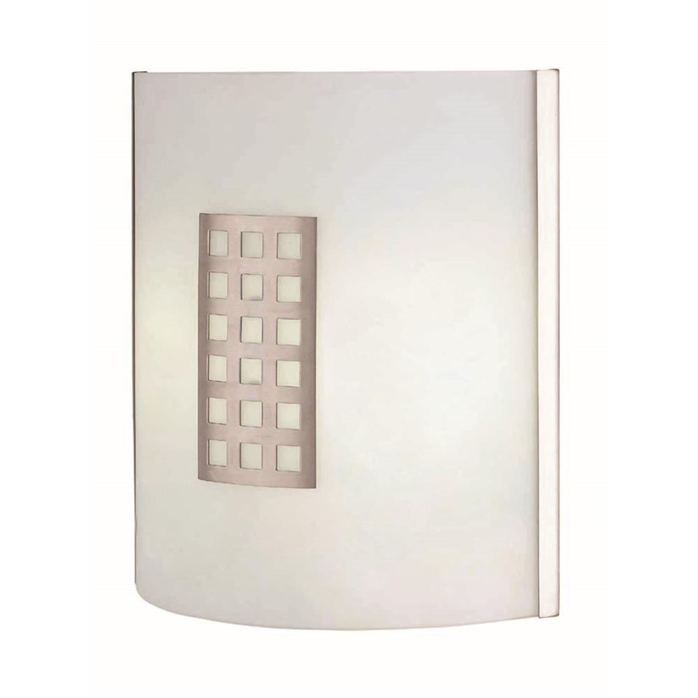 Lite Source LS-1640PS/FRO Patch 2 Light Sconce in Polished Steel with Frost Glass Shade