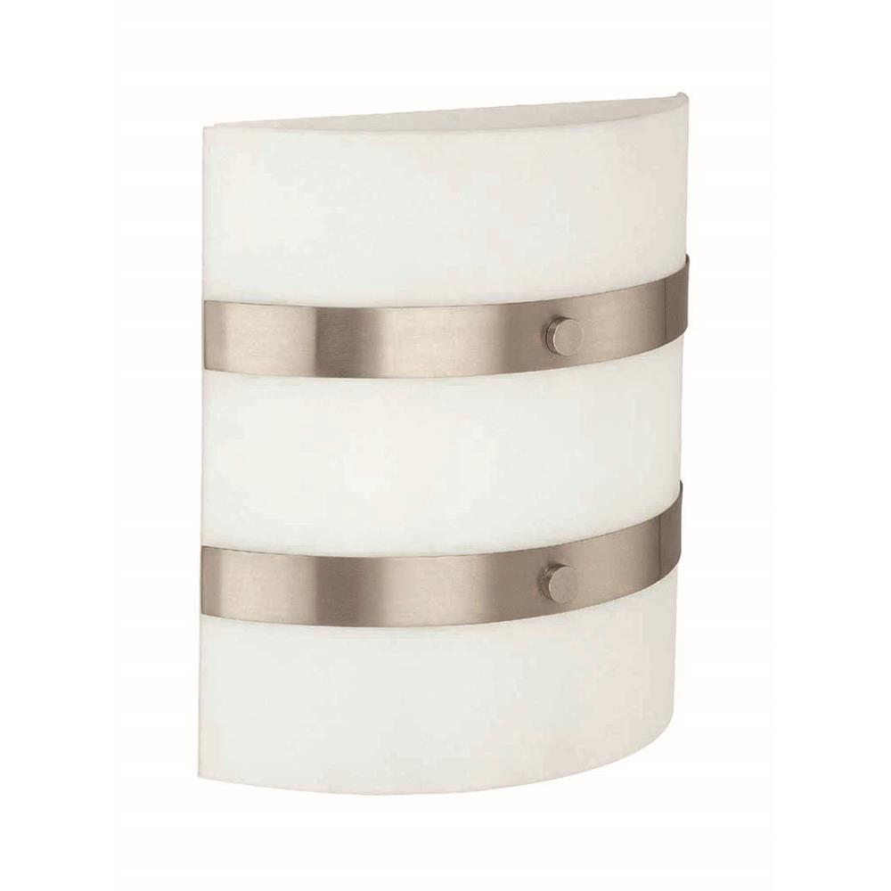 Lite Source LS-1641PS/FRO Patch 2 Light Sconce in Polished Steel with Frost Glass Shade