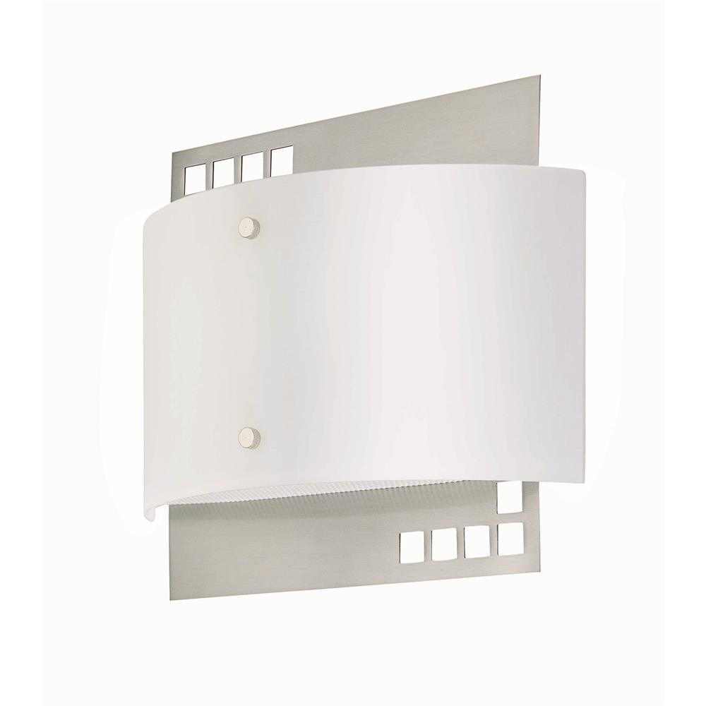 Lite Source LS-16801PS/FRO Karlstad 1 Light Sconce in Polished Steel with Frost Glass Shade