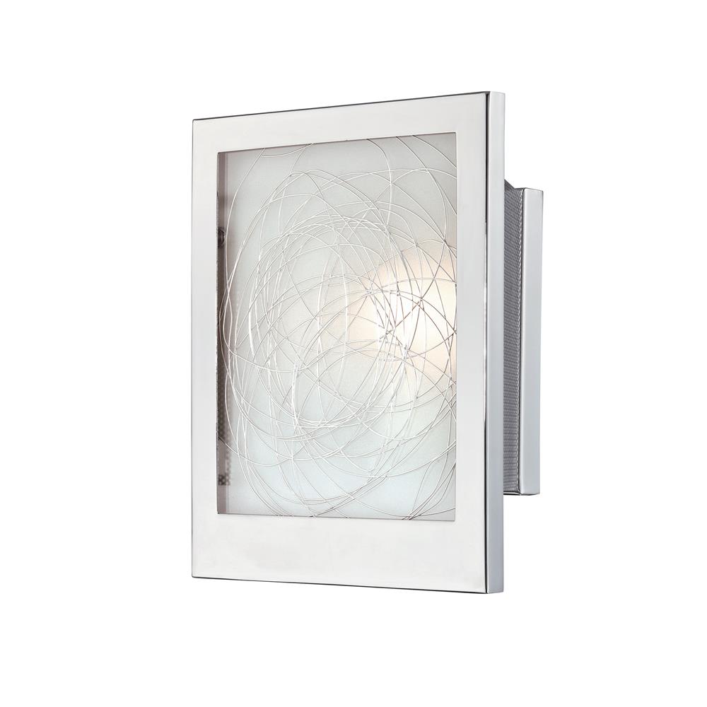 Lite Source LS-16949 Paola 1 Light Sconce in Chrome with Glass Shades with Inner