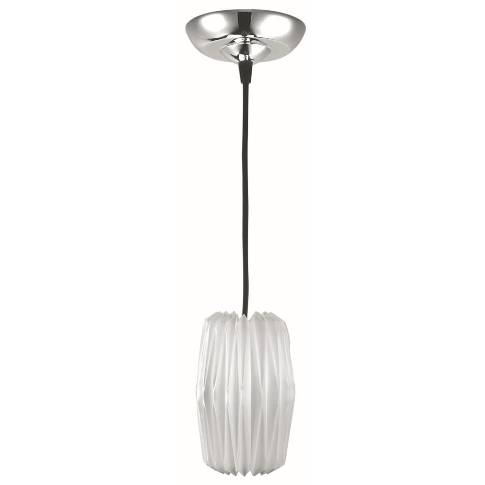 Lite Source LS-1788C/WHT Accordion 1 Light Pendant in Chrome with Pleated White Shade
