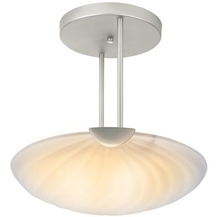 Lite Source LS-1833SS/FRO Semi-flush, Ss/frost Glass Shade, 60wx3/a Type