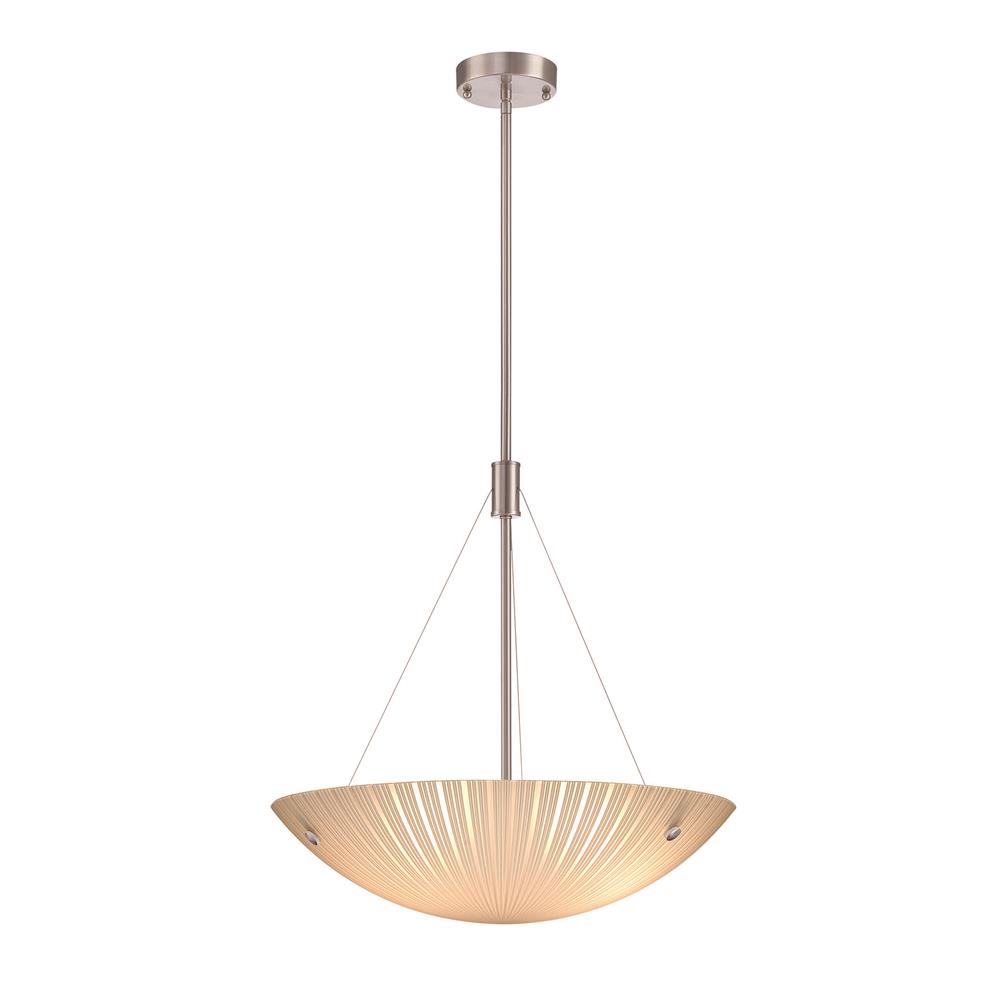 Lite Source LS-18461 Rocco 3 Light Semi-Flush Mount in Polished Steel with Frost Glass Shade