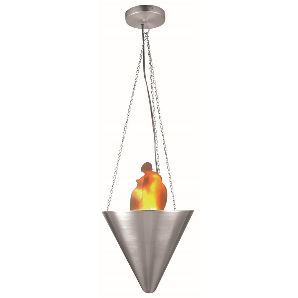 Lite Source LS-1870PS Flame 1 Light Pendant in Polished Steel