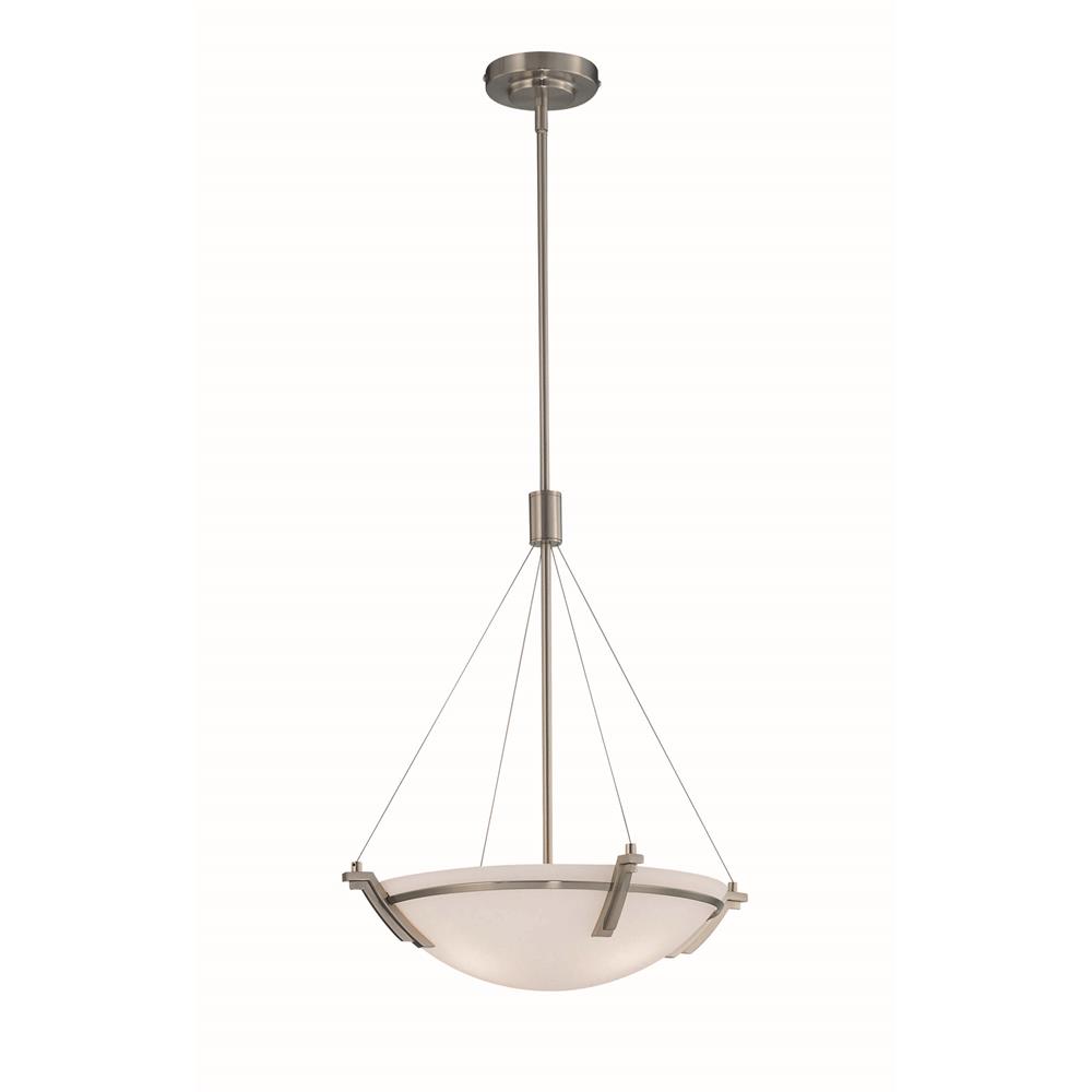 Lite Source LS-19031PS Silvia 3 Light Pendant in Polished Steel with Frost Glass