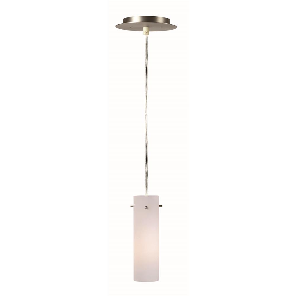 Lite Source LS-19112PS/FRO Credence 1 Light Mini-Pendant in Polished Steel with Frost Glass