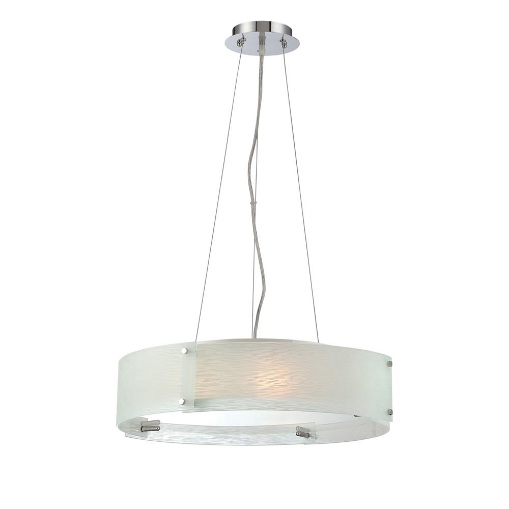 Lite Source LS-19420C/FRO Kaelin 3 Light Pendant in Chrome with Frost Glass