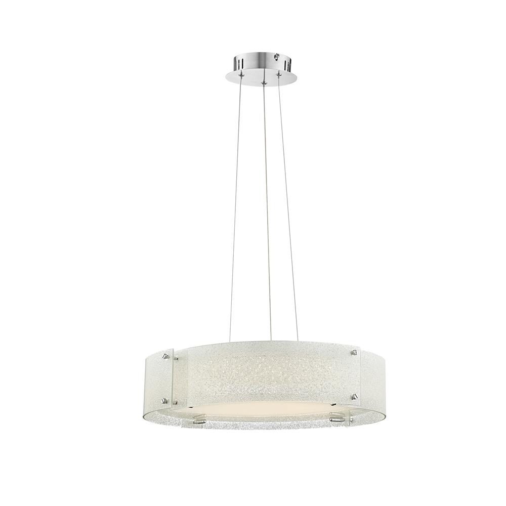 Lite Source LS-19420DIAMOND Kaelin Led Ceiling Lamp, Chrome+Diamond 4Pcs Glass Panel, Led 30Wx1