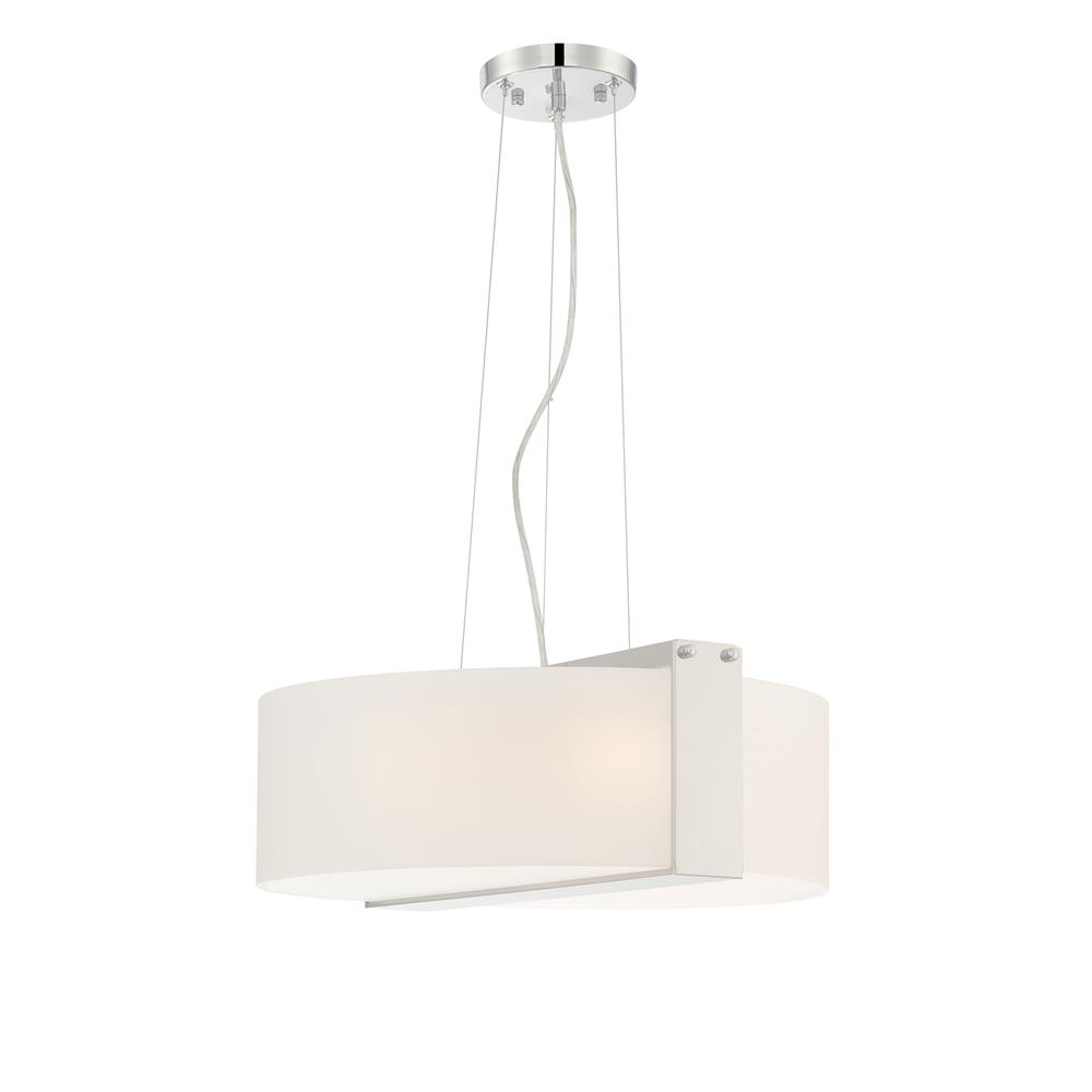 Lite Source LS-19866 Rogina Pendant, Ps/Frost Curved Glass Shade, E27 Type G 60Wx3