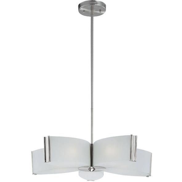 Lite Source LS-19915PS/FRO 5-lite Ceiling Lamp, Ps/frost Glass Shade, E12 Type G 60wx5